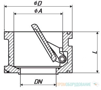 Габаритные размеры обратного клапана BLMZ_019-2838 Габаритные размеры обратного клапана BLMZ_019-2838