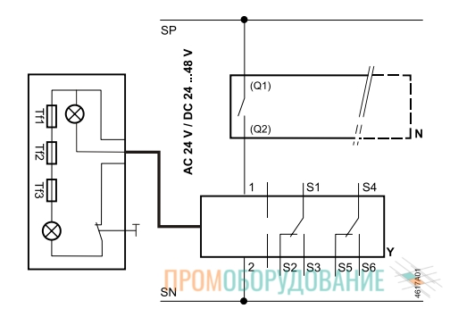 Схема подключения привода Siemens GRA126.1E/12 GRA126.1E/12
