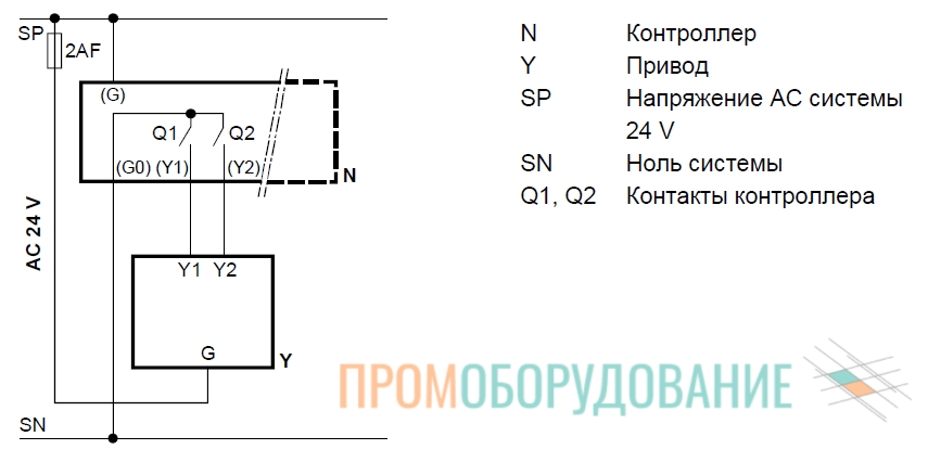 Схема подключения привода Siemens SSP81 SSP81