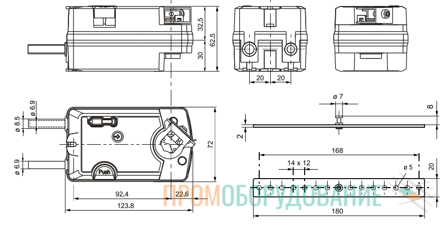 Габаритные размеры привода Siemens GSD161.1A GSD161.1A