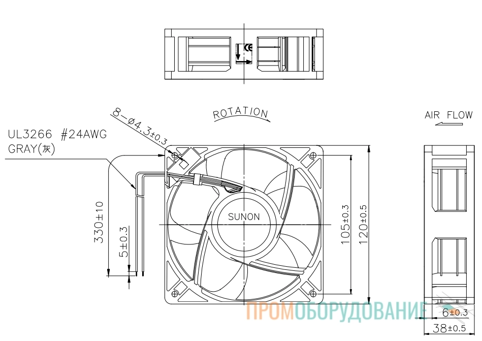 Габаритные размеры CF4113LBL-AB9 Габаритные размеры CF4113LBL-AB9