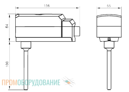Габаритные размеры термостата Siemens RAK-TW.5010S-H RAK-TW.5010S-H