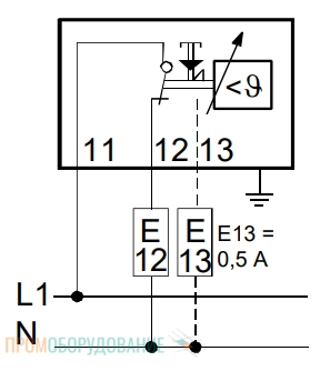 Схема подключения термостата Siemens RAK-TB.1420S-M RAK-TB.1420S-M