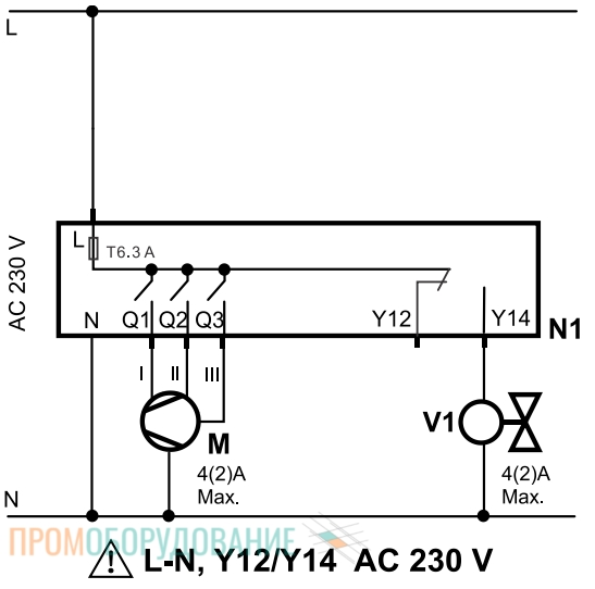 Схема подключения термостата Siemens RDF510 RDF510
